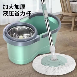 360° Rotating Spin Mop & Bucket Set | Microfiber Spin Mop with Hands-Free Squeeze Dry | Home Kitchen Bathroom Floor Cleaning Tool | Mop Head Refill