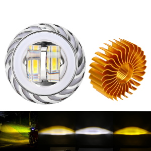 KEVANLY | 1pcs Motorcycle LED Angel Devil Eyes Lens Projector Headlight High and Low Beam Colorful Strobe Flash DRL LED Signal Halo Lamp