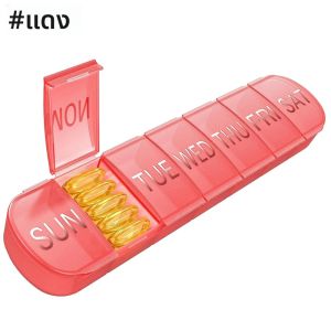 กล่องยาสําหรับเดินทาง 7 วันช่องขนาดใหญ่พิเศษที่ใส่วิตามิน ภาชนะใส่ยารายวัน 7 วันเครื่องจ่ายยาสําหรับกรณีน้ํามันปลา