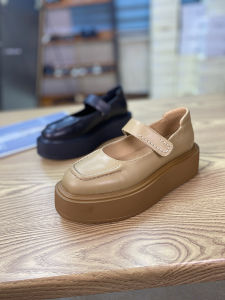 Trendy Faux Leather Platform Mary Jane Flat Shoes round Toe Slip-On Womens Fashion Spring Summer High Density EVA Outsole