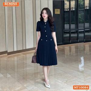 [DUY NHẤT 10-12.10-VOUCHER 40K]Đầm thiết kế BEMINE cổ đức đính cúc dáng chữ A tùng váy đuôi cá xếp ly phù hợp đi làm đi tiệc-MT10084
