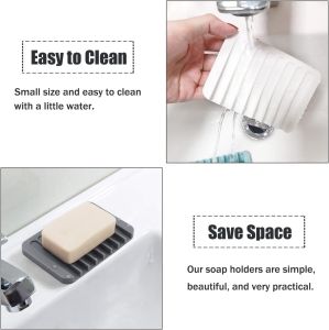 Home Silicone Drain Soap Box Kitchen Bathroom Anti-slip Sink Tray Creative Washing Table Soap Tray Free Punch Drain Rack