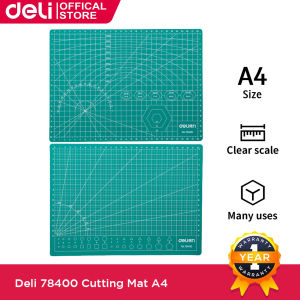 Deli Cutting Mat Pvc Self Healing Cutting Pad Double-Sided A4 Green 78400