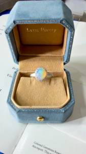 Montagne Jewelry Natural Opal Ring Crystal Inset Drawing Process Design Fine Jewellery 925 Silver Ring