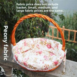 Handheld Wicker Fruit Basket Vegetable Egg Harvesting Picnic Basket Bamboo Handwoven Gift Basket  Style Chinese Style