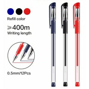 Pulpen Polpen bolpen Bulpoin Bolpoin Gel Ink 0.5Mm Alat Tulis Kantor Sekolah Pena Pen Tinta Cair Standart Warna Merah Hitam Biru