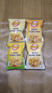 Keripik Kacang Tanah Paket Gurih Klasik 4 Pack Kecil 10gr LEANUT Snack Baru Unik Camilan Enak Renyah