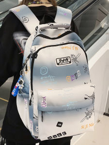 Large Capacity Childrens Bookbag Printed Backpack Lightweight Soft Double Shoulder Bag for High School Students Primary And Junior High School Girls