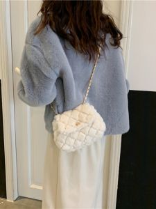 Furry Cloud Lamb Fur Womens Bag 2025 New Autumn Winter INS Single Shoulder Plush Chain Bag Fluffy Crossbody Bag