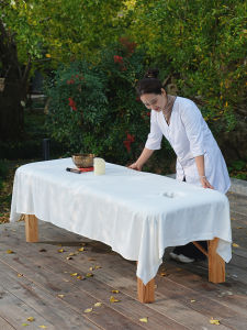 ผ้าคลุมเตียงผู้หญิง ผ้าคลุมเตียงแบบมีรูระบายอากาศได้ดี ผ้าฝ้ายโมนี ผ้าคลุมเตียงสำหรับร้านเสริมสวย ผ้าคลุมเตียงป้องกันฝุ่น ผ้าคลุมเตียงสำหรับการนวด