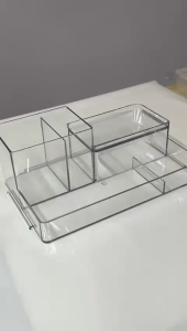 【Woody】Desktop Storage Box Office File Rack Desk Multifunctional Organizing Rack