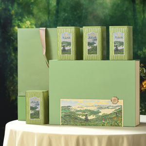 Spring 2025 New Green Tea Empty Packaging Box Ling Long Dragon Well Biluochun Half Handmade Chinese Style Paper Box for Tea Gifts