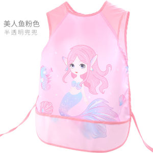 Childrens Painting Apron Kindergarten Painting Art Waterproof inside-out Wear Sleeveless Baby Girl Coverall Eating Bib Pinny