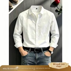 ZHUOCAN | Áo Sơ Mi Dài Tay Trắng Phong Cách Công Sở