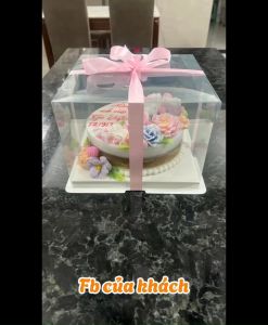 Hộp Mica Vuông Trong Suốt Đa Năng - Hộp Đựng Bánh Kem Hoa Trái Cây Và Quà Tặng - Zasavn (Không Kèm Ruy Băng)