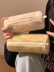 Hộp Đựng Bút Chì Hình Ống Dễ Thương Bằng Vải Nỉ Màu Ngọt Ngào Dung Tích Lớn Phong Cách Tối Giản Hộp Đựng Đồ Dùng Học Tập Cho Học Sinh Trung Học