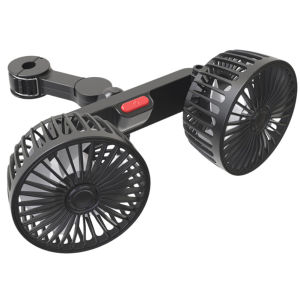 【HRFS】 12V/24V Auto Headrest Ventilation Fan Dual Head Car Powerful Fan for Vehicle SUV
