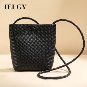 IELGY Woven Bucket Bag Women Fashion Women Shoulder Crossbody Bag