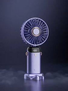 New Portable Hand-Held Fan Office Desktop Multifunctional Folding Double-Headed Small Electric Fan With A Neck Lanyard