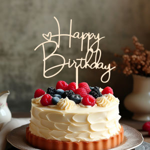 YOMDID Happy Birthday Cake Topper Birthday Cake Decoration With Lettering & Heart Accents Happy Cake Toppers for Birthdays