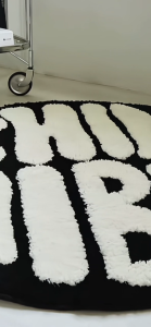 Round Carpet High Quality Three-dimensional Cashmere Trend Letter PatternSize 60X60cm-80X80cm Fashion Soft Comfortable and Highly Absorbent Living Room Carpet Bedroom CarpetFluffy Circle Mat