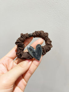 ยางรัดผมรูปหัวใจยืดหยุ่นสูง ยางรัดผมสไตล์เกาหลี ยางรัดผมฤดูใบไม้ร่วง/ฤดูหนาว ยางรัดผมแบบเรียบง่ายและหรูหรา