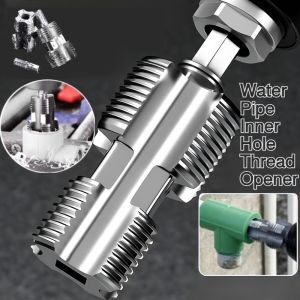 4/6 Points Water Pipe Thread Opener - Double-Headed PVC Pipe Threading Tool with Screw Die Thread Drill Bit for Inner Hole Tapping
