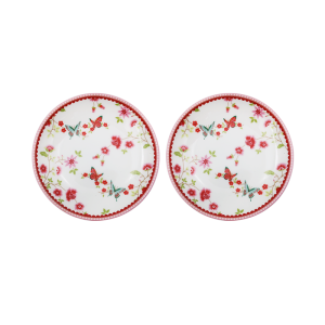  Butterfly Red Flower Ceramic Sauce Dish Small Plate Appetizer Dipping Sauce Popular Jewelry Mini Disk European Style Home Use