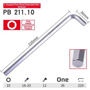 PB Swiss Tools | Long Hexagonal Extra Hard Industrial Hex Key Wrench