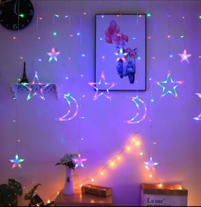 Dây Đèn Led Trang Trí Bóng Hình Mặt Trăng Ngôi Sao Độc Đáo