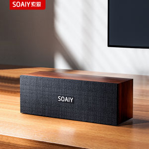 soaiy | Mini Desktop Subwoofer Wooden Retro Style Computer Speaker