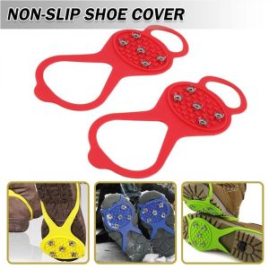 5 Teeth Ice Gripper For Shoes Women Men Crampons Spike Grips Cleats For Snow Studs Non-Slip Climbing Hiking Covers