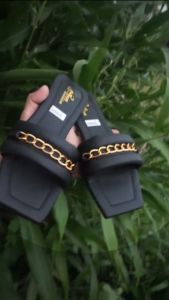 Sandal Teplek Slop Kokop Slip On Busa Kombinasi Flat Strap Tali Rantai Wanita Nyaman & santai Terbaru Kekini-kinian
