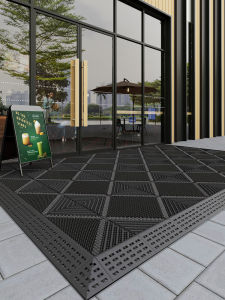 พื้นรองเท้ากันลื่นกลางแจ้ง กันน้ำ ดูดซับความชื้น พื้นรองเท้ากลางประตูโรงแรม วัสดุ PVC ป้องกันการลื่นไหล