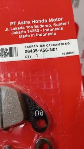 Kanvas Rem Belakang Cakram Padset Brake RR Sonic 150R K56 & Supra GTR K56F