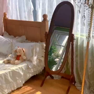 💖SG local stock💖Full body mirror Standing mirror with storage Stand mirror Full length mirror Solid wood Adjustable