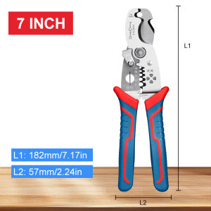 Kìm Tuốt Dây Và Bấm Dây 2 Trong 1 7 Inch Dụng Cụ Đa Năng Bằng Thép Không Gỉ Dành Cho Thợ Điện Dùng Để Tuốt Dây 12-32mm Và Bấm Dây 25-4mm²