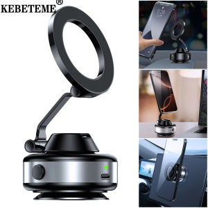 KEBETEME Foldable Vacuum Suction Mobile Phone Holder 360° Rotating Vacuum Suction Cup Phone Mount for Smartphones