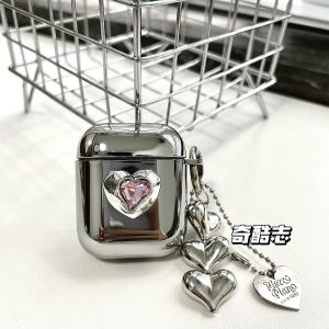 Silver Electroplated Bluetooth Earphone Case with Chain Protection for Bishi M2S W04 pro M2 Pendant Soft Shell TPU Digital Accessories