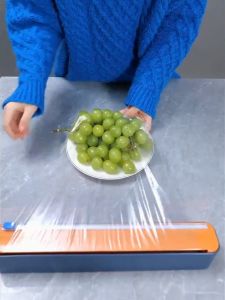 【Free 50m plastic wrap】Cling Film Cutting Box 30cm incision Countertop or wall mounted Tin Foil Oil Paper Magnetic large capacity cutter Smooth export bidirectional blade Easy to carry and install Household Plastic Wrap Cutter Plastic Wrap Cutting Tools