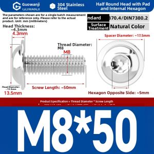 GUWANJI | Stainless Steel Hex Head Screw with Washer 304