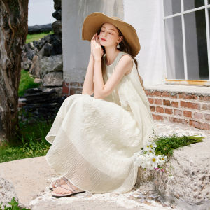 XIANGYING | Irregular Layered Slimming Summer Dress White