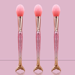 3pcs Gradient fishtail makeup brush soft bristle powder blush and contouring multi-purpose brush high-end portable beauty too