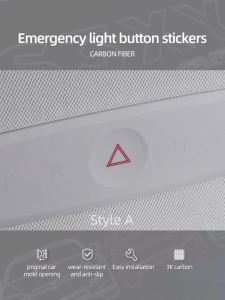 For Tesla 2019- Model 3 Highland Model Y Juniper Carbon Fiber Emergency Light Button Trim Stickers Car Interior Tuning Accessory