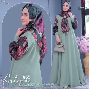 TERLARIS GAMIS JUMBO DRESS [NEW] GAMIS DRESS FASHION MUSLIM // ARLOVA BIGSIZE BY SHOFIYA