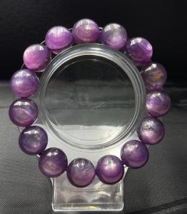 Natural Crystal Phosphosiderite 天然水晶 紫云母 12m 手串 Bracelet