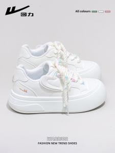 Womens Low-Top Cross-Band Casual Shoes Bread-Style Versatile White Sneakers Korean Original Design Fall New Arrival