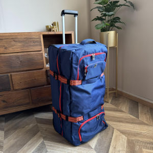 Waterproof Oxford Cloth Luggage Bag 32 Inch Large Capacity Wheel Bag Moving Checked Bag for Men And Women Travel Suitcase