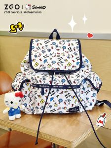 กระเป๋าเป้สะพายหลัง ZGO Hellokitty Cat Joint Large Capacity High Aesthetic Double Shoulder Backpack for Female College Students