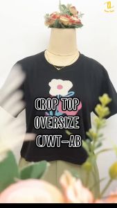 CJWT-AB TINO TINO Crop Top Atasan Oversize Lengan Pendek Korean Look Import/Kaos Crop Top Wanita Import Size S/M/L/XL/2X